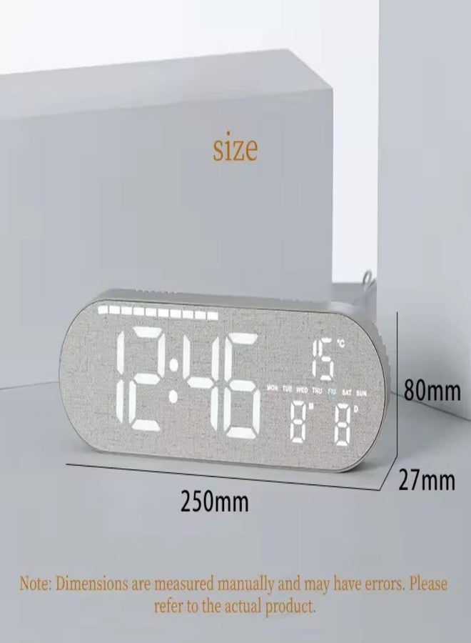 CHIBRO Wooden Finish Digital Alarm Clock with Temperature, Date & Day Display | Dual Alarm | 4-Level Brightness | Table & Wall Mount Clock (Grey/Wood Finish) (Yellow Wood Grain Style) - Image 2
